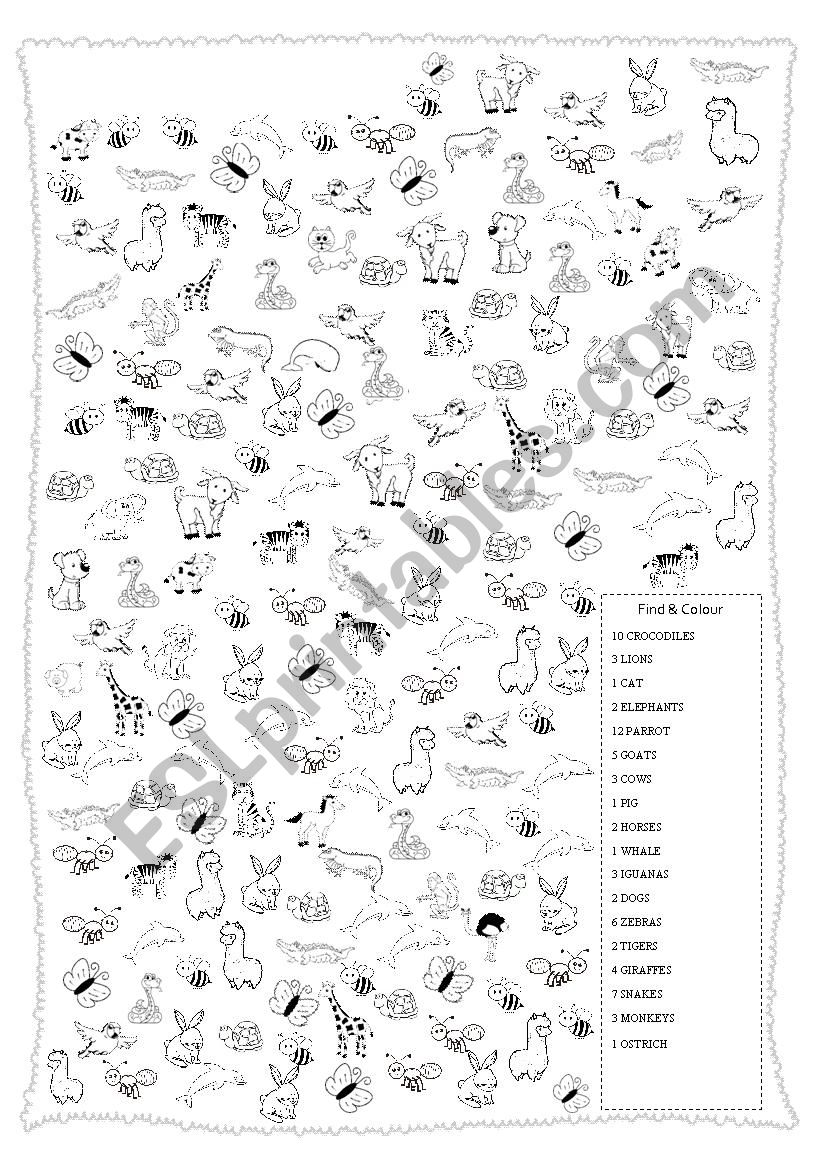 [I SPY] ANIMALS worksheet